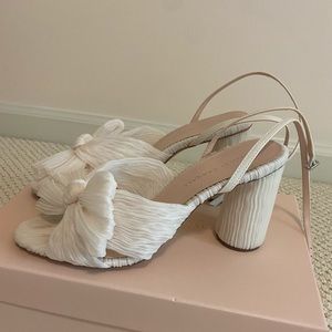 Loeffler Randal Camellia Bow Heels - Pearl